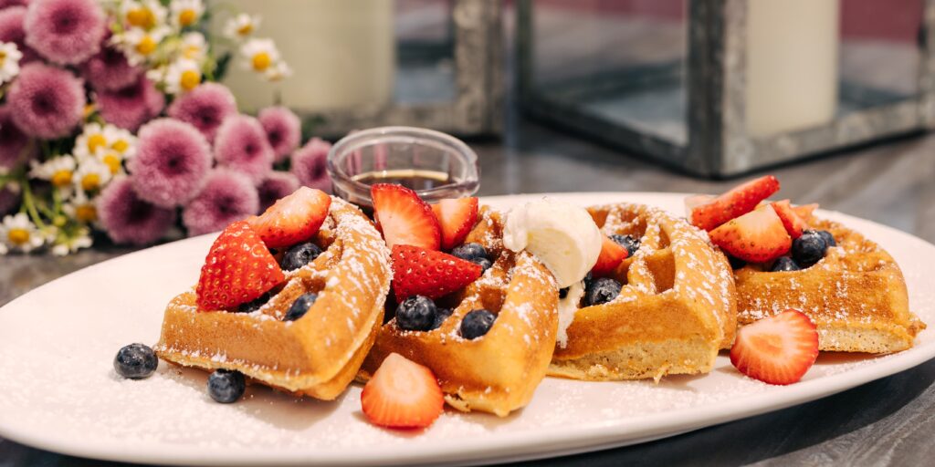 Beach Plum is a brunch restaurant featuring these waffles.
